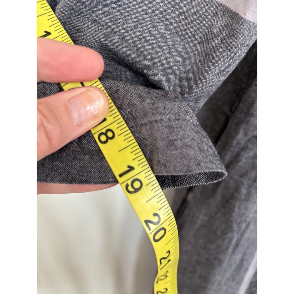 Gudrun Sjoden Grey Organic Cotton Striped Button Front Pocket Dress Large - Picture 8 of 10